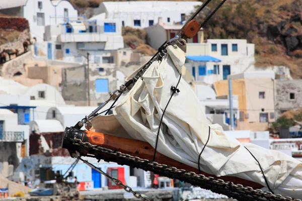 Antiguo puerto de Fira Isla de Santorini Grecia —  Fotos de Stock