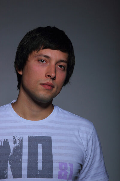 Handsome guy glamorous look.