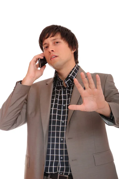 Young business man over the cellphone — Stock Photo, Image