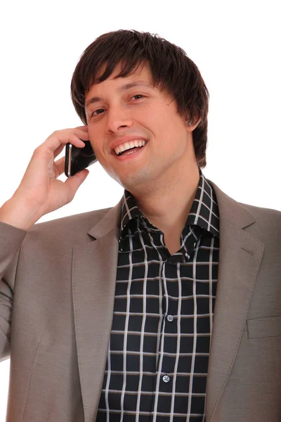 Mladý obchodní muž na telefonu — Stock fotografie