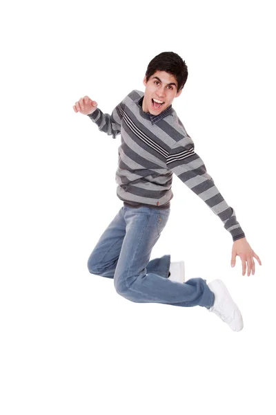 Homem feliz saltando — Fotografia de Stock