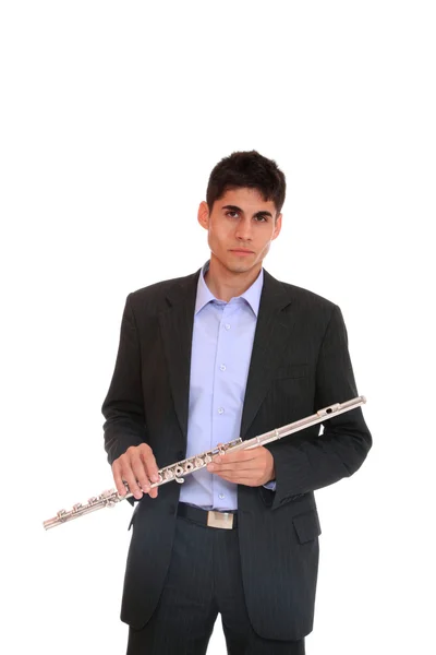 Uomo che suona il flauto. — Foto Stock