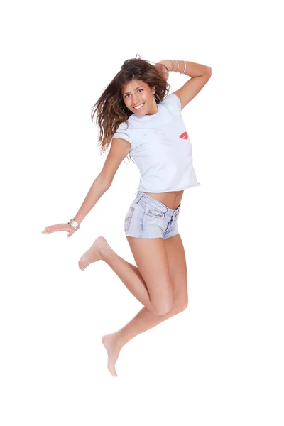 Mädchen springen — Stockfoto