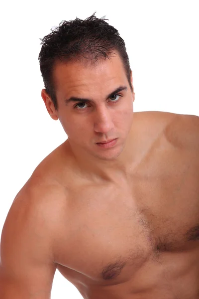 Portrait of a shirtless young man — Stock Photo, Image