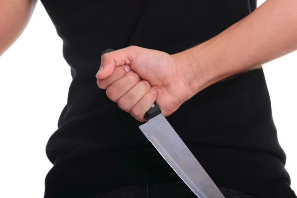 stock image Male model holding a knife