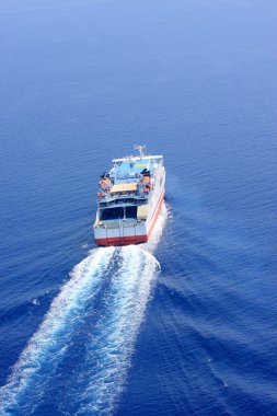 yolcu feribot tekne havadan görünümü