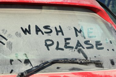 Window of dirty car clipart