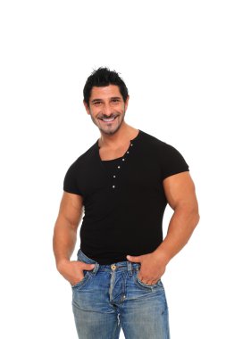 Fashion latin man standing clipart