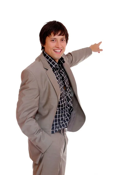 Business man pointing at something — Stock Photo, Image