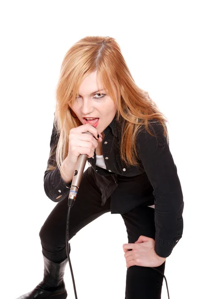 Kadın rock şarkıcısı portresi — Stok fotoğraf