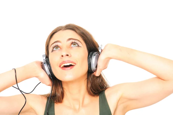 Прослуховування музики дівчина — стокове фото