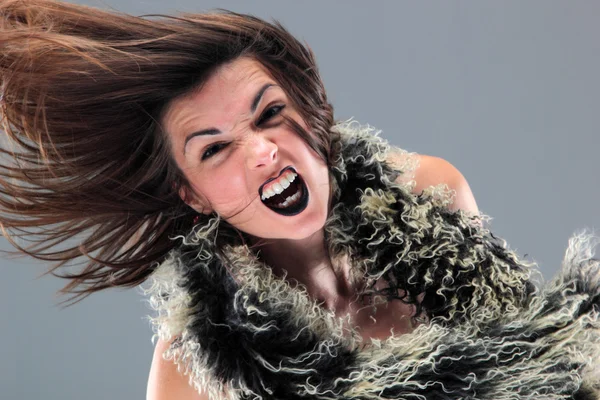 Beauty young woman screaming portrait — Stock Photo, Image