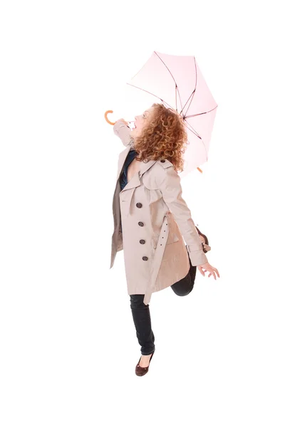 Женщина с зонтиком — стоковое фото