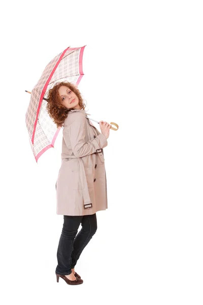 拿着伞的女人 — 图库照片