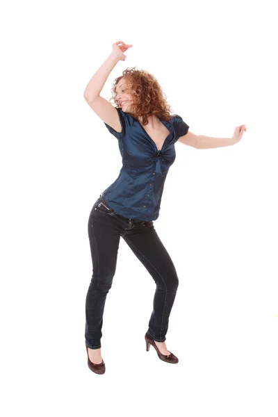 Beautiful fashion woman dancing — Stock Photo, Image