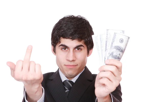 L'uomo d'affari tiene i soldi in mano — Foto Stock