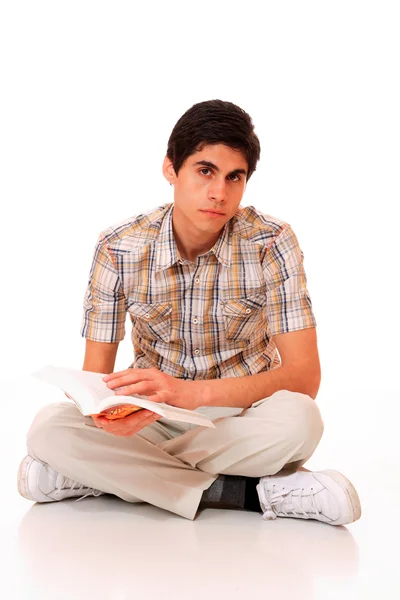 Mladý muž s knihou — Stock fotografie