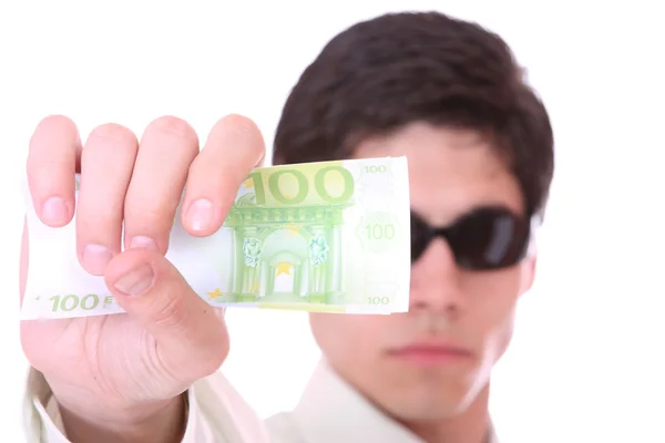 L'uomo paga con le banconote in euro — Foto Stock