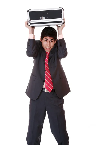 Επιχειρηματίας κρατώντας ένα χαρτοφύλακα. — Φωτογραφία Αρχείου