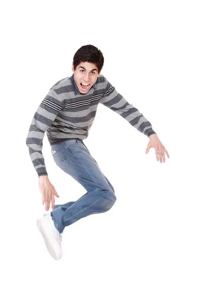 Szczęśliwy człowiek skoki — Zdjęcie stockowe