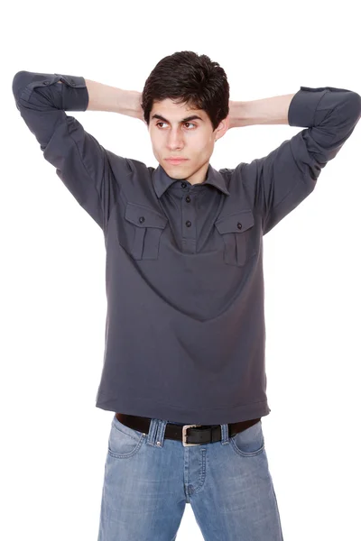 Retrato de hombre casual joven feliz —  Fotos de Stock