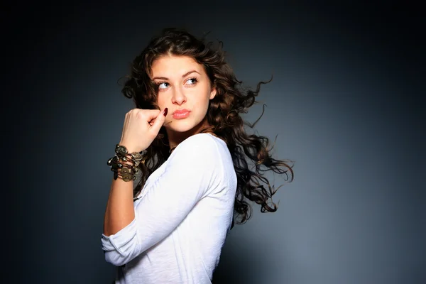 Young brunette lady posing — Stock Photo, Image
