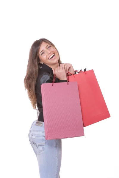 Mooie vrouw winkelen — Stockfoto