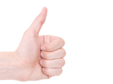 Mans hand thumbs up sign clipart