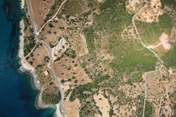 Flysikt til øya Zakynthos – stockfoto