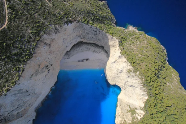 Letecký pohled na ostrově zakynthos — Stock fotografie