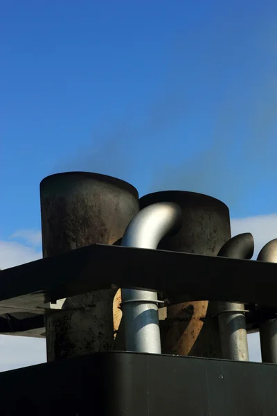 Chimney of a ferry boat — Stock Photo, Image