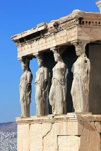 Caryatides, temple de l'Eechtheion Acropole — Photo