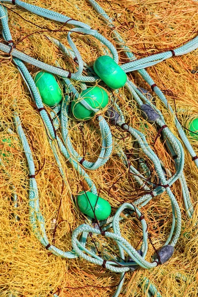 Pilha rede de pesca amarela — Fotografia de Stock