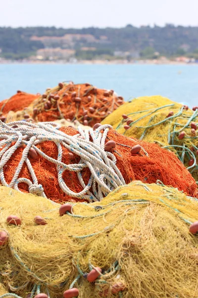 stock image Pile yellow and orange fishing net