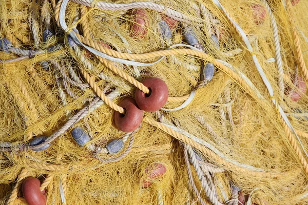Pile yellow fishing net — Stock Photo, Image