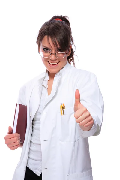 Female doctor holding a notebook — Stock Photo, Image