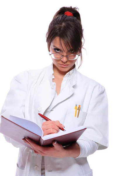 Ženský lékař drží notebook — Stock fotografie