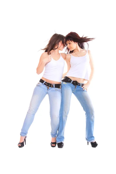 Дві дівчинки, танці — стокове фото