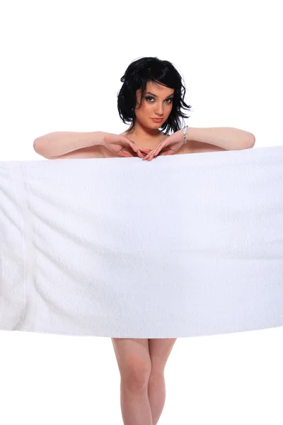 Žena pod ručník — Stock fotografie