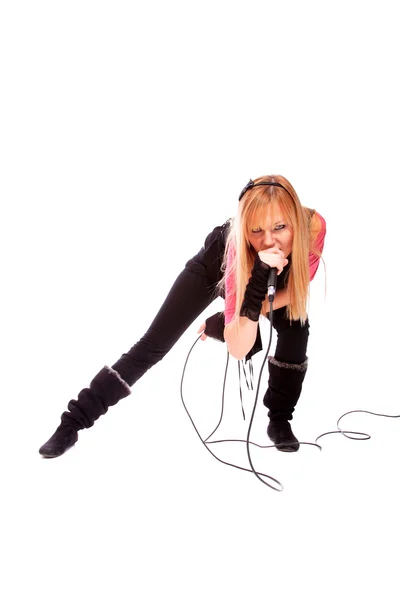 Kadın rock şarkıcısı portresi — Stok fotoğraf