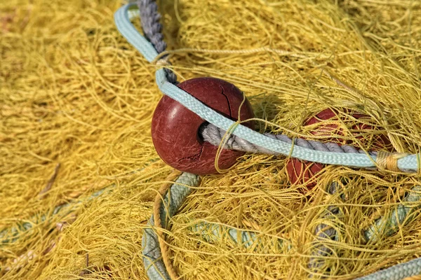 Fishing nets and buoys tackle — Stock Photo, Image