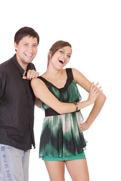 Lyckliga unga paret ha kul — Stockfoto