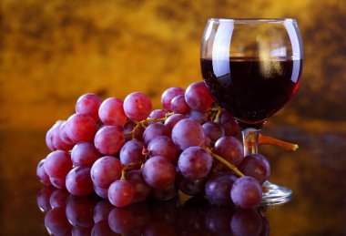 Red wine with grape clipart