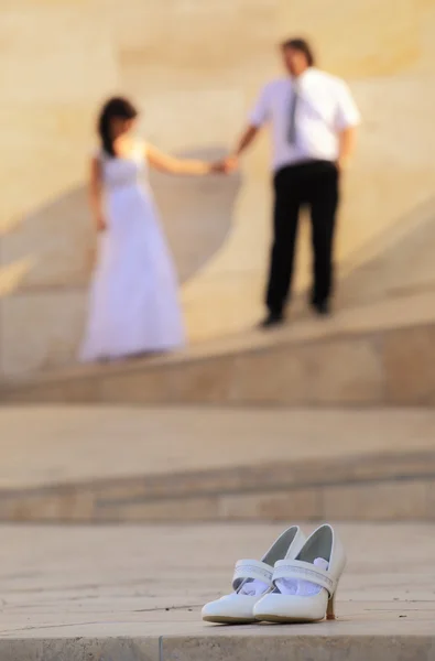 De bruids schoenen — Stockfoto