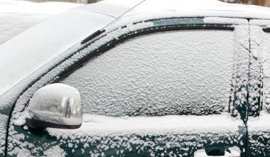 Snow covered car clipart