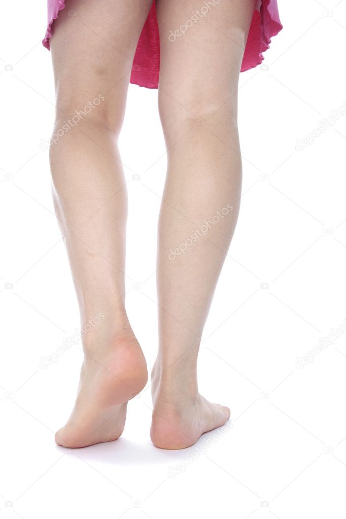 Woman legs isolated over white background