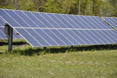 Ground mounted solar panels clipart