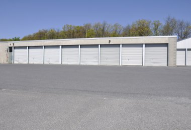 Row of garages clipart