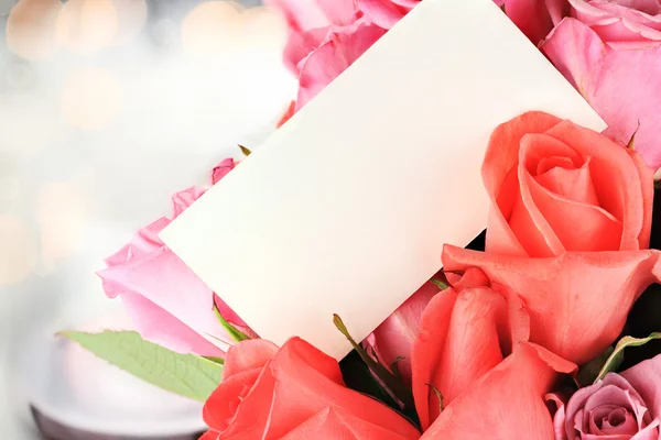 Roses and Card — Stock Photo, Image