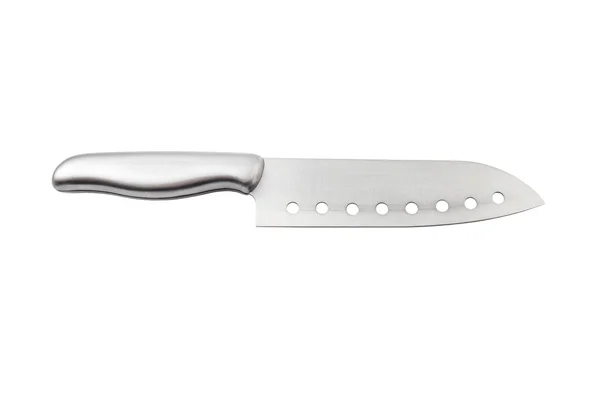 Cuchillo de cocina color plata aislado sobre fondo blanco — Foto de Stock